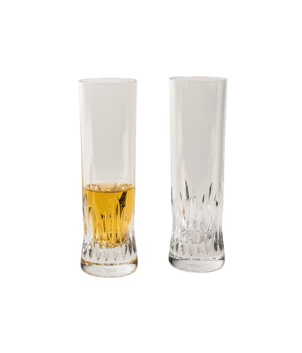Furrow set of 2 crystal glass champagne flutes (polished)