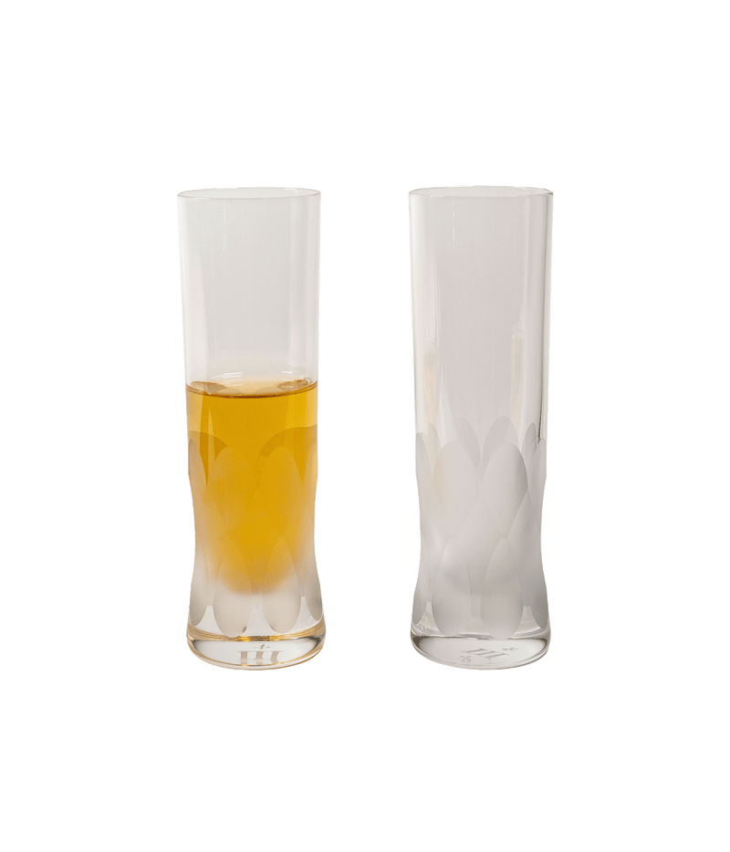 Bog set of 2 crystal glass champagne flutes (frosted)