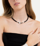 "New York" Sterling Silver and Neoprene Choker