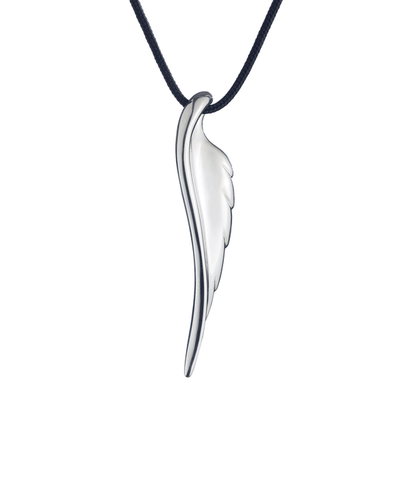 The Wing silver and cord necklace