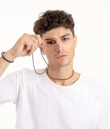 Magnifying Lens silver, glass and cord necklace