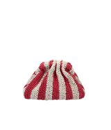 Mini Game Crochet Clutch Bag with Red Stripes