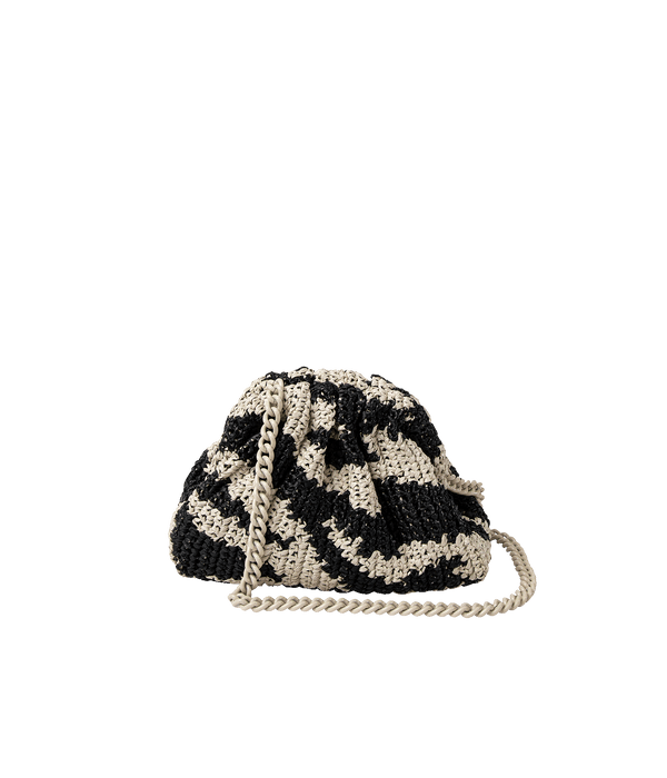 Mini Game Crochet Clutch Bag in Zebra