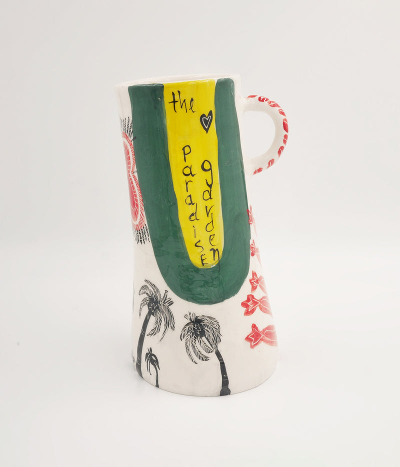 Ceramic "Magic Forest" Multicolour Vase with Handle