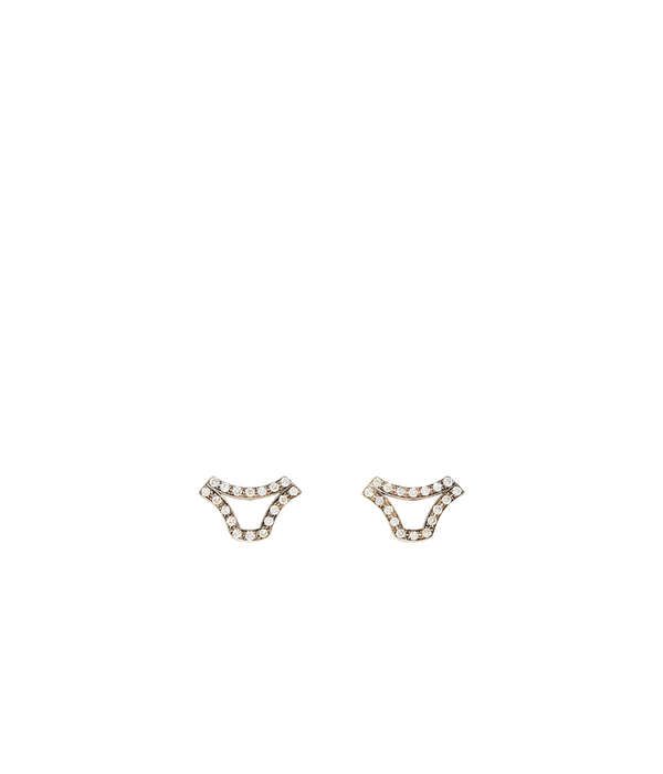 Minotavros gold and diamond stud earrings