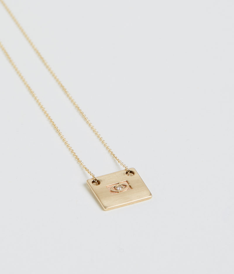 Eyes gold and diamond necklace