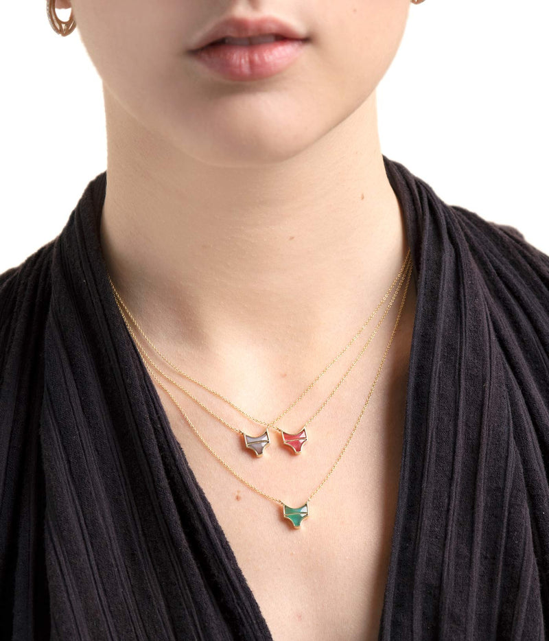 Minotavros gold and agate necklace