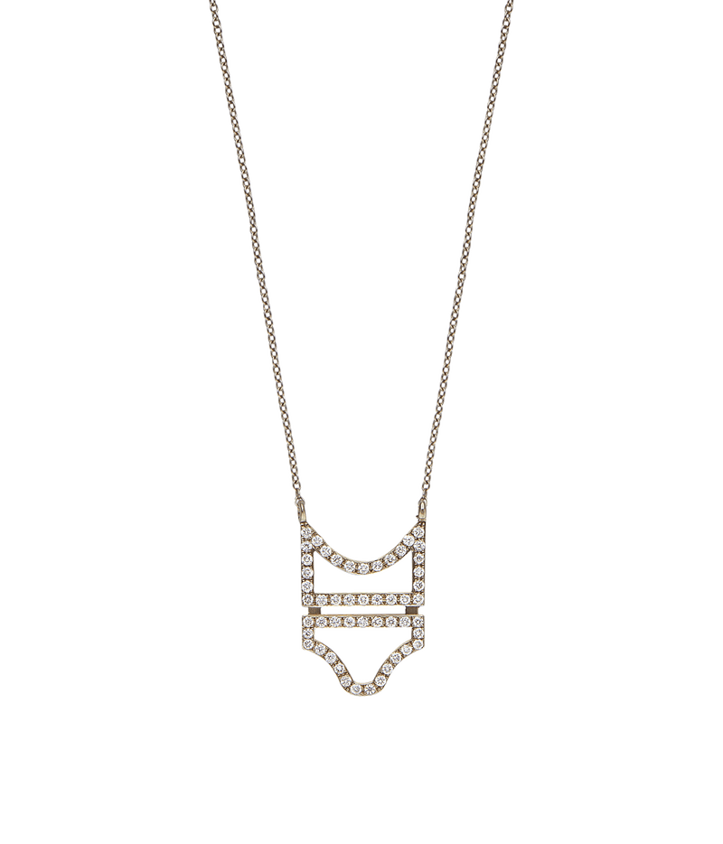 Long Minotavros gold and diamond necklace
