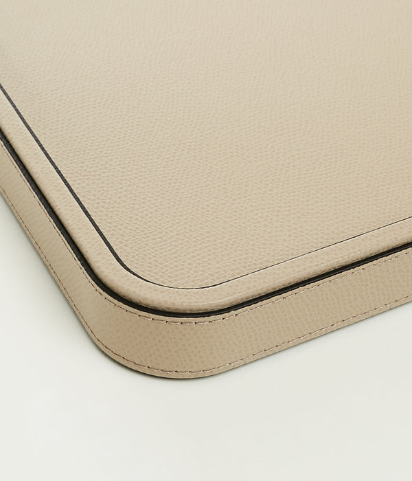 Jane Medium Leather Tray in Taupe