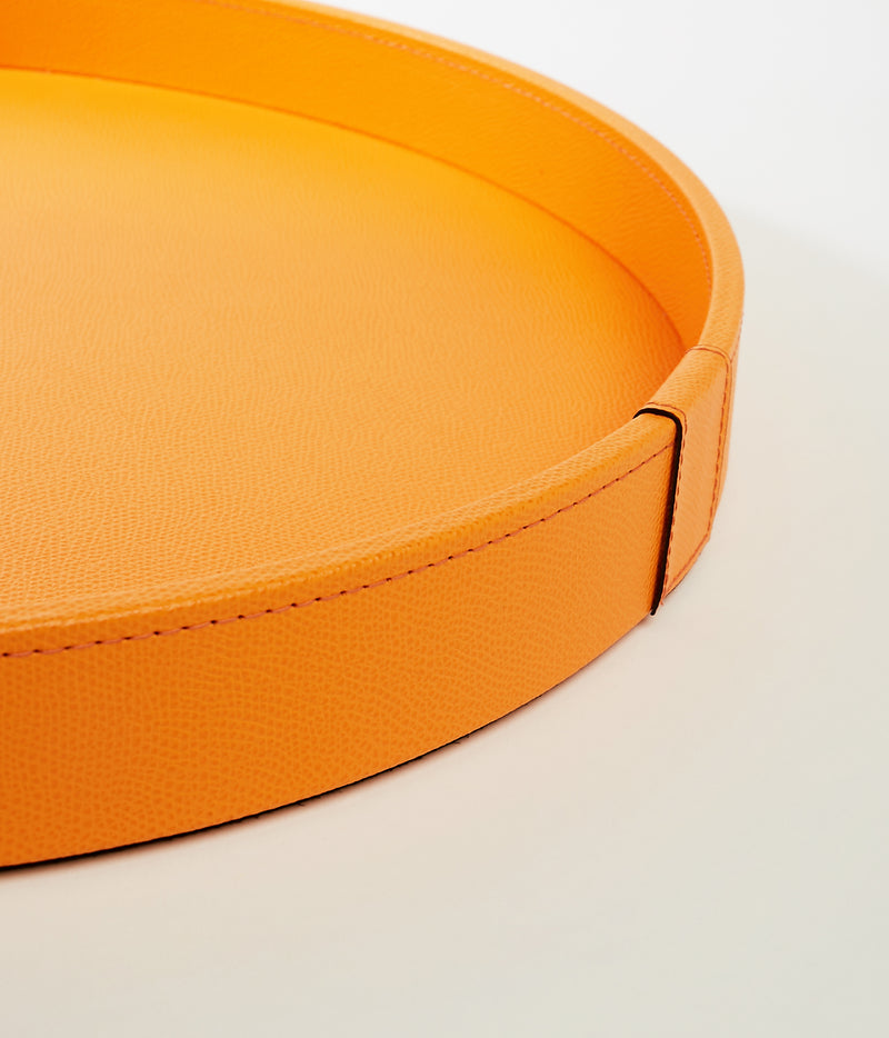 Orange Gea Leather Tray - Large