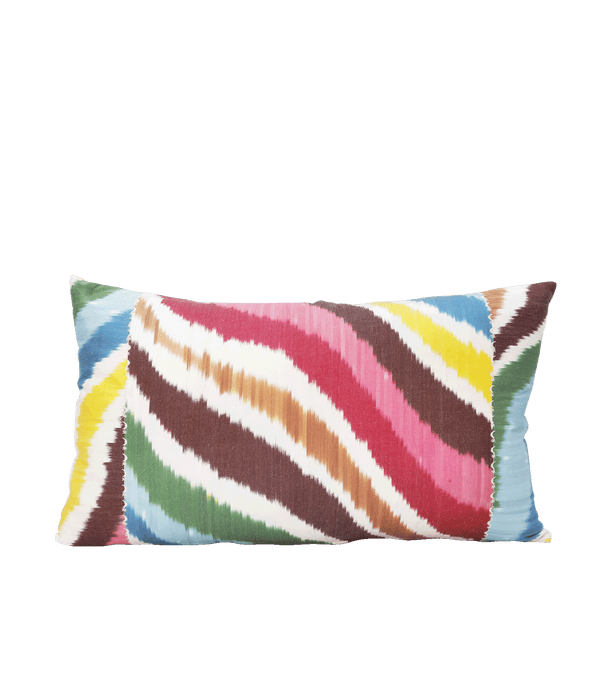Multicolour IKAT Embroidered Cushion