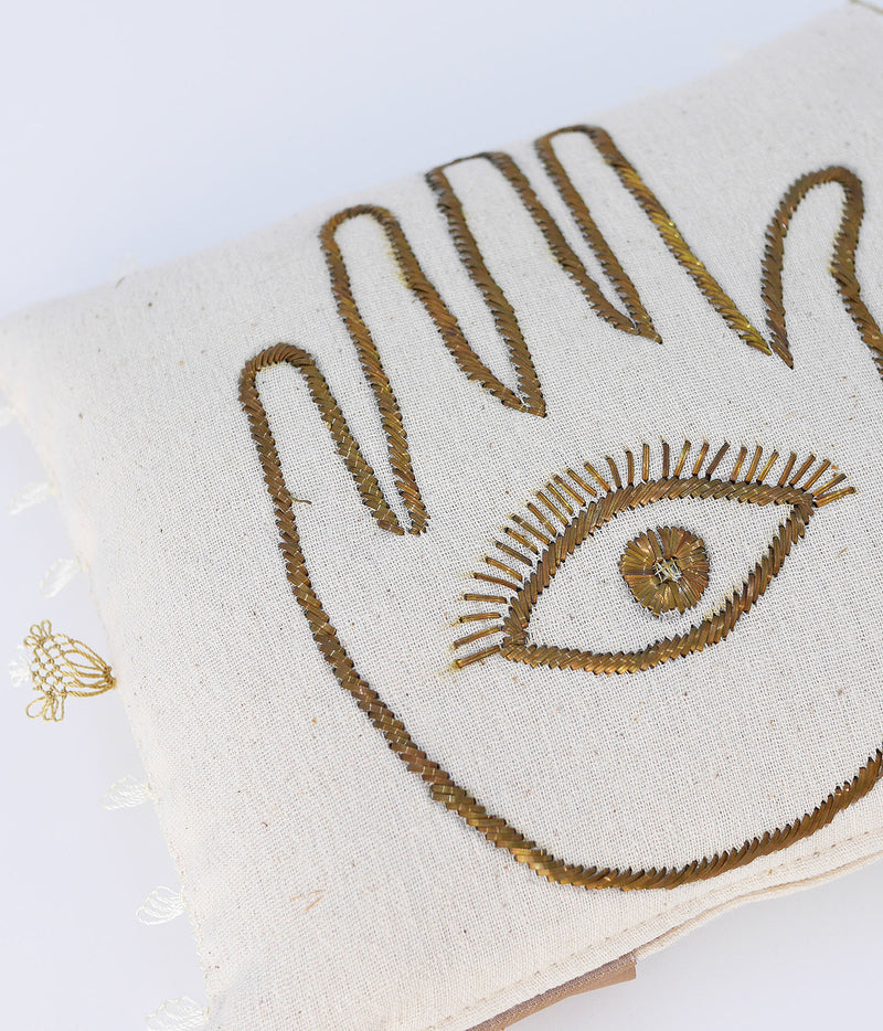 Large gold-embroidered hand lavender sachet