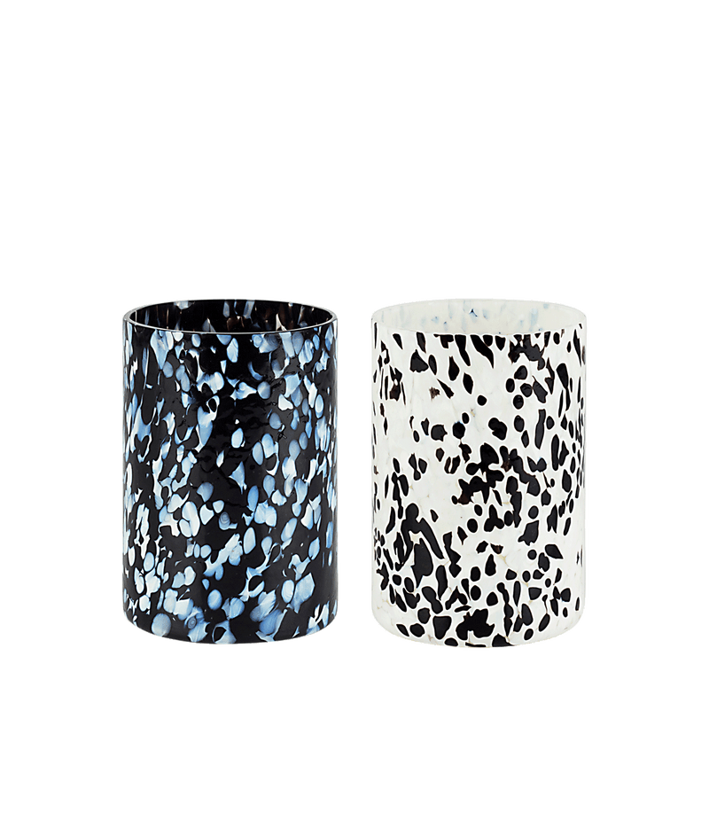 Black & White Set of 2 Murano Glass Tumblers