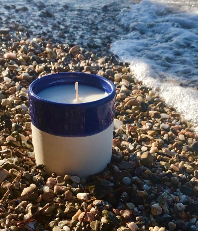 Ceramic White Saltwater Candle