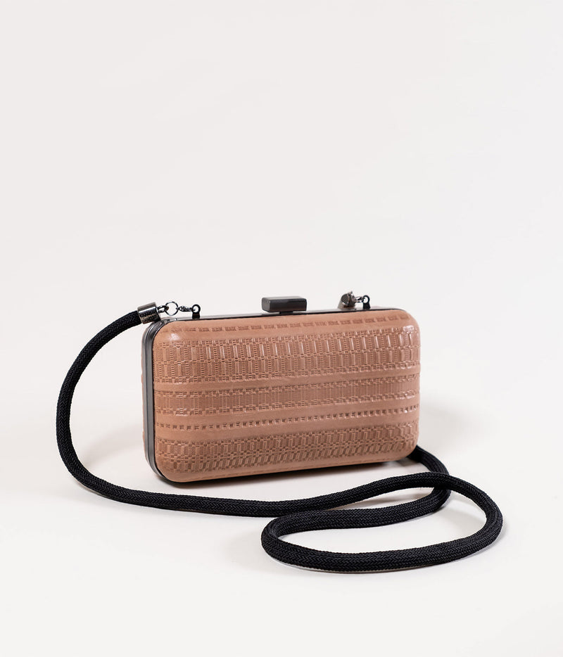 Myrti embossed leather clutch, Zeus + Dione