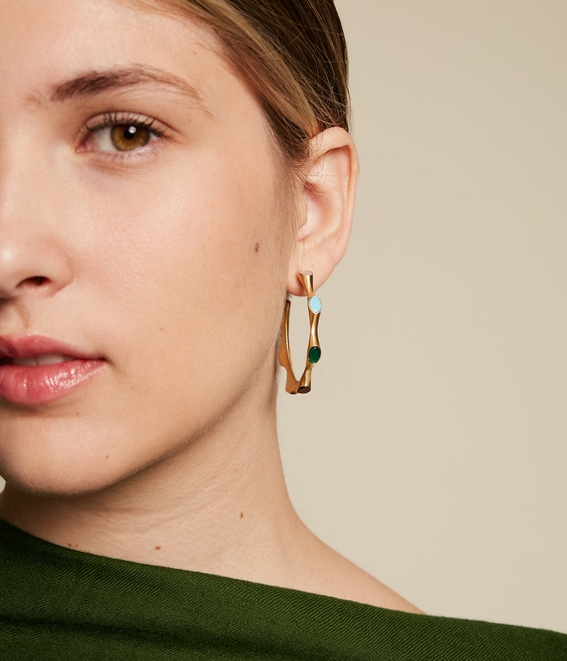 Philotera Hoop Earrings with Multicolour Details