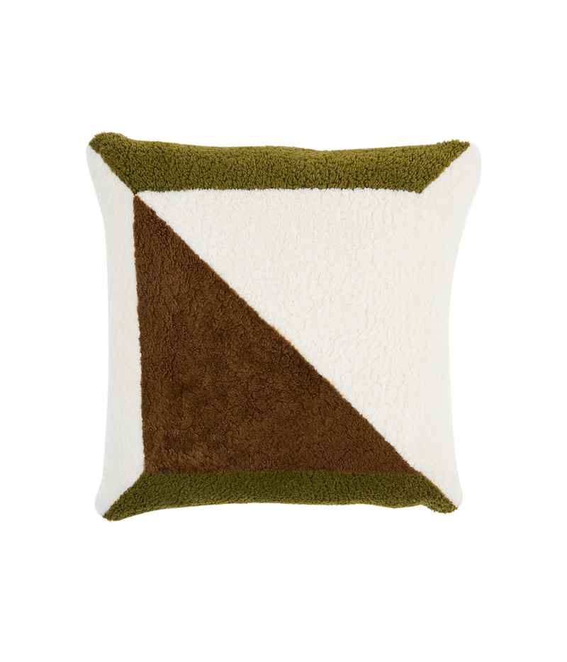 Iro Ivory & Khaki shearling cushion